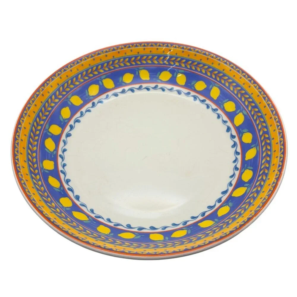 Furio Home Portugal Lemon Serving Bowl | 12.75” Hand-Painted Ceramic - Picture 4 of 10